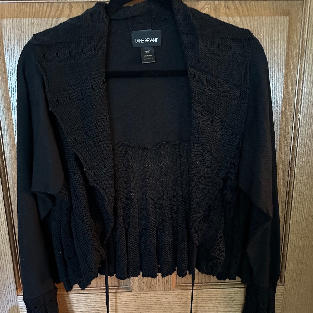 Lane Bryant Black Midriff Length Long Sleeve Sweater.  Size 18/20.